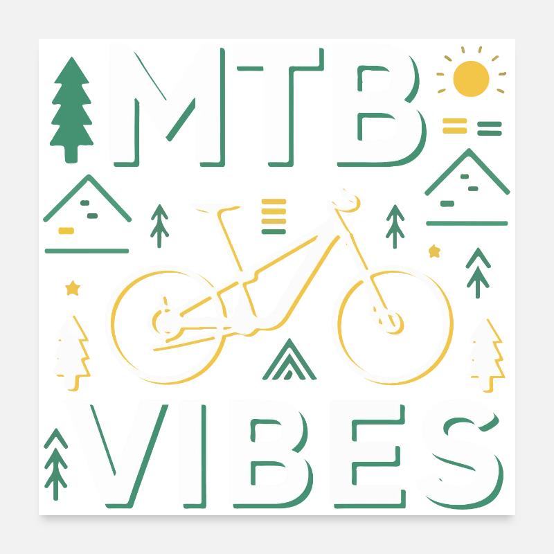 Illustration de vibrations de vélo de montagne Poster 60 x 60 cm