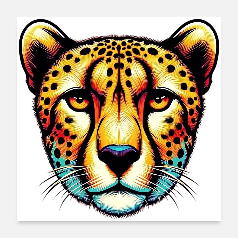 Guépard Poster 60 x 60 cm