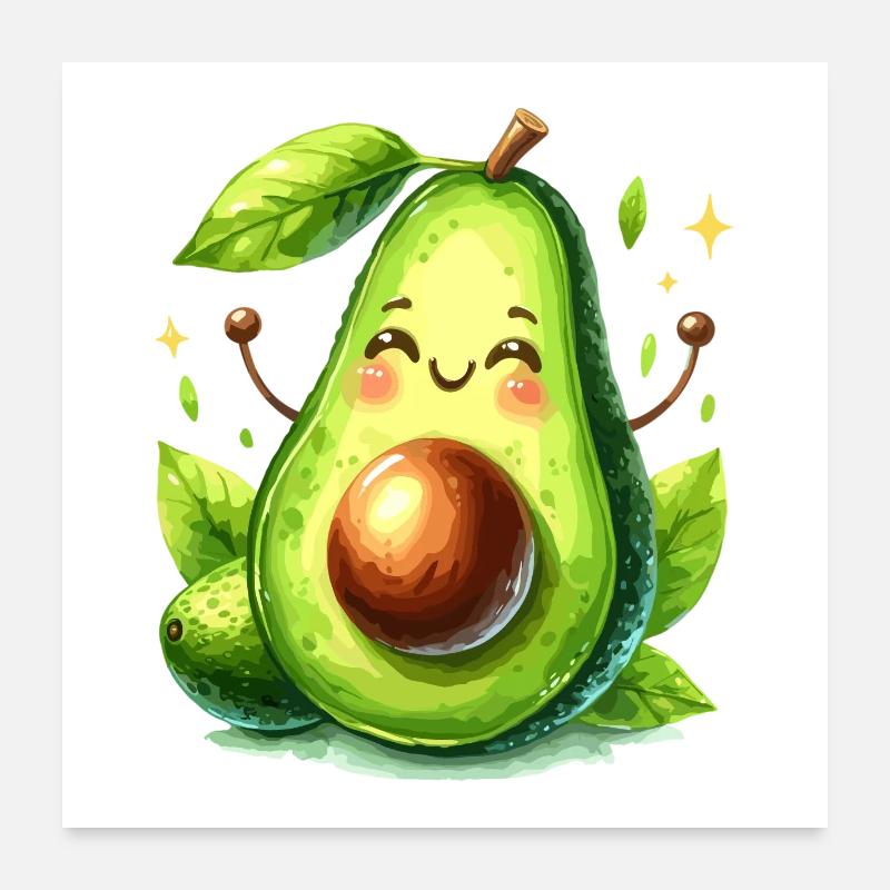 Avocado Funny Positive Optimism Gift Poster 24" x 24" (60x60 cm)