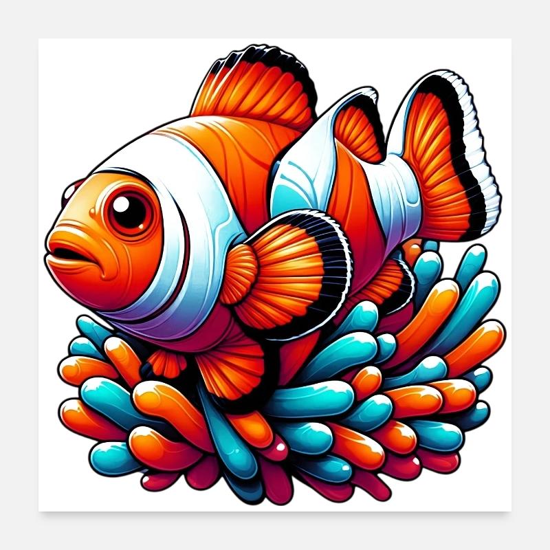 Clownfish Poster 24" x 24" (60x60 cm)