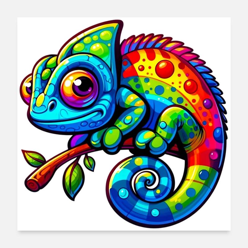 Caméléon Poster 60 x 60 cm
