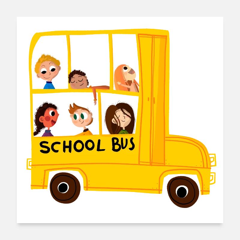 Schulbus Poster 60x60 cm