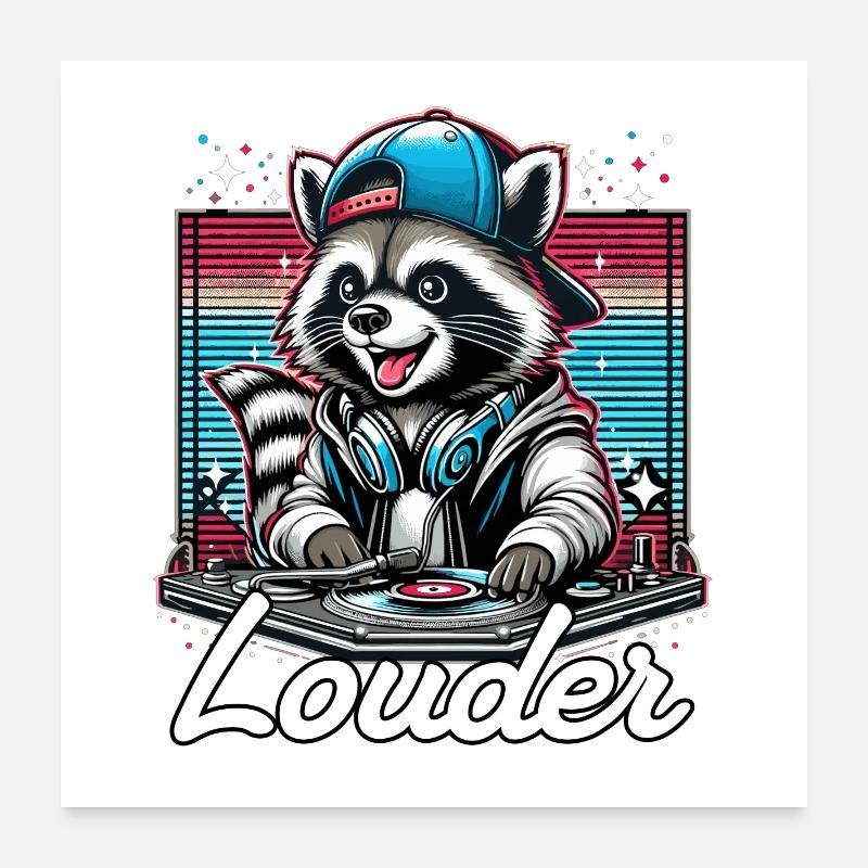 Wachbär DJ DJane Lauter Geschenk Poster 60x60 cm