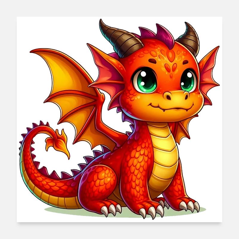 Dragon Poster 60 x 60 cm