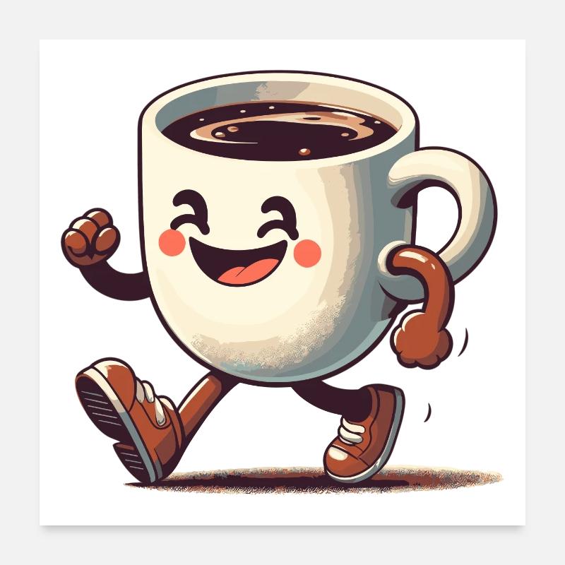 Gute Laune Kaffee Tasse Geschenk Poster 60x60 cm