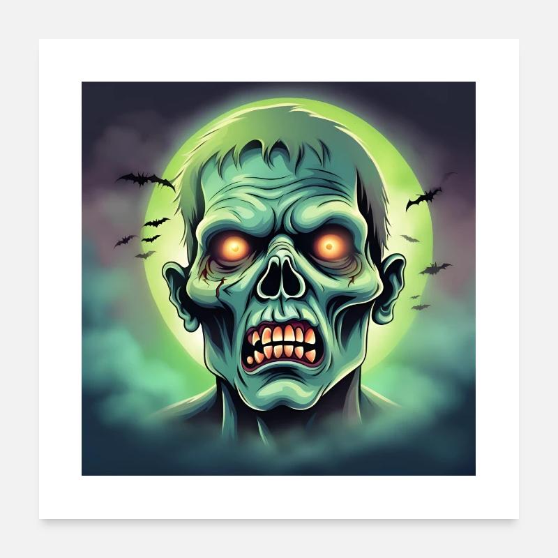 halloween, zombie, scary Poster 24" x 24" (60x60 cm)
