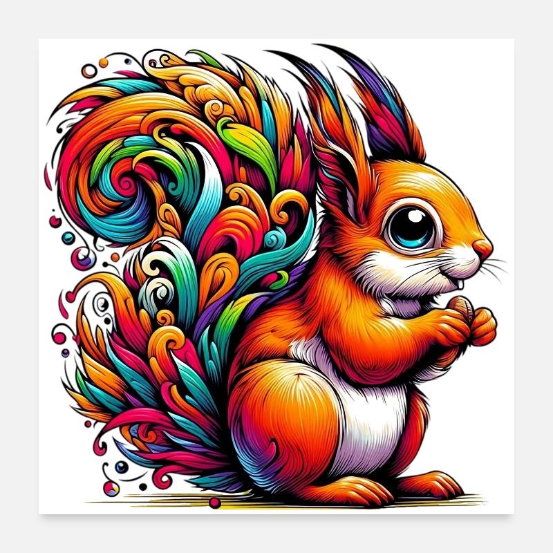 Eichhörnchen Poster 60x60 cm