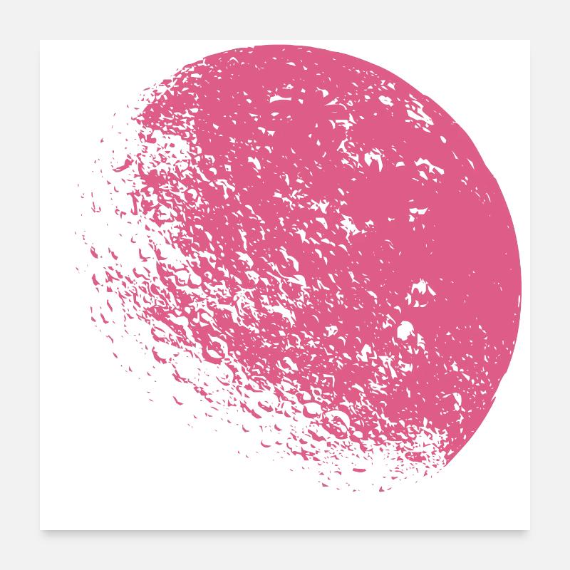 Lune rose Poster 60 x 60 cm