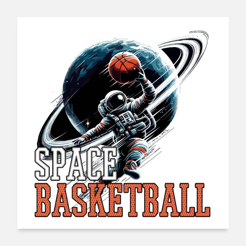 Cadeau d’astronaute de basket-ball de l’espace Poster 60 x 60 cm
