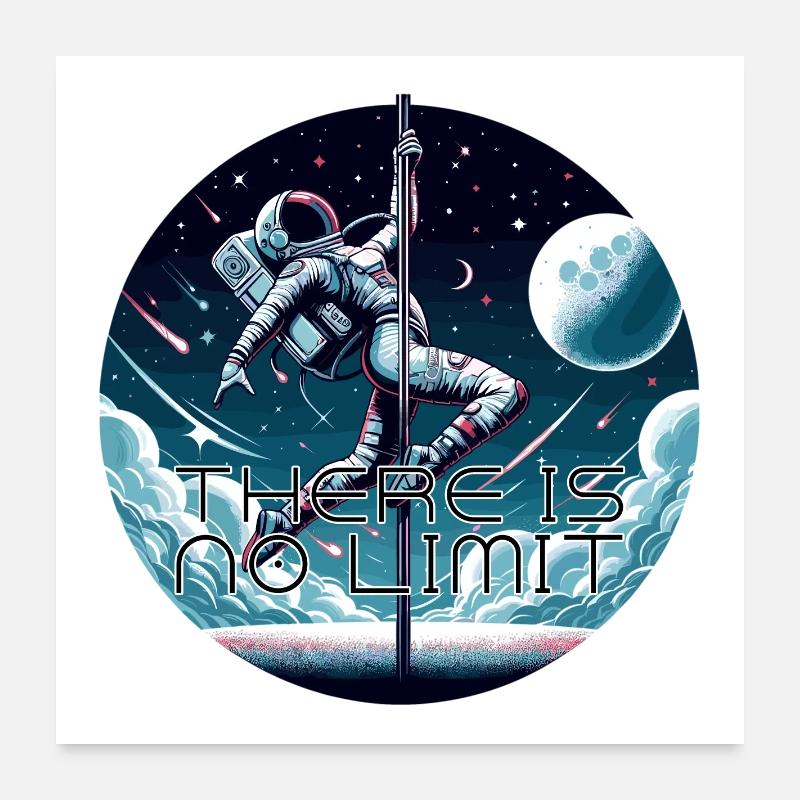 Pole Dance Astronautin Poledance Geschenk Poster 60x60 cm
