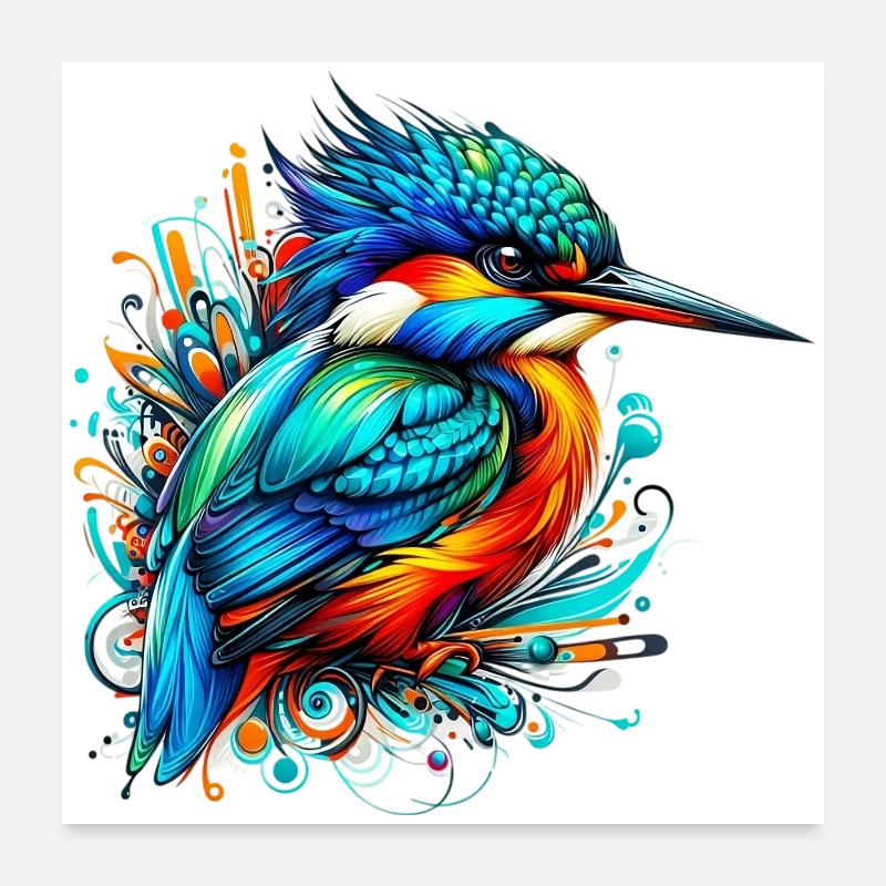 Kingfisher Poster 24" x 24" (60x60 cm)