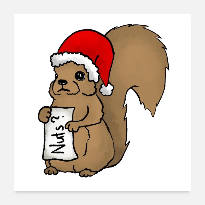 Weihnatchtshörnchen Poster 60x60 cm
