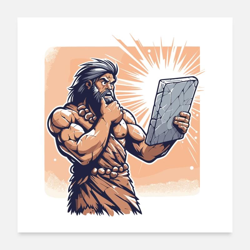 Idea Idea Caveman Stone Tablet Gift Poster 24" x 24" (60x60 cm)
