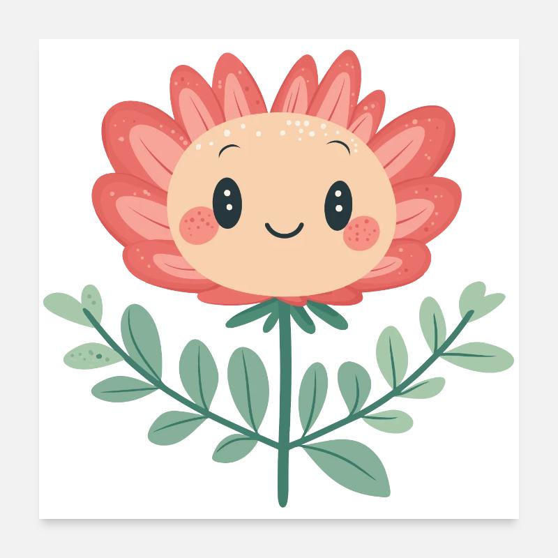 Fröhliche Blume Poster 60x60 cm