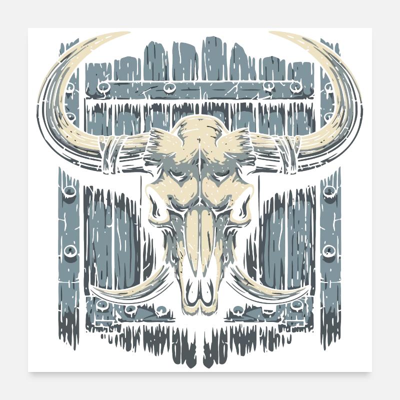 Bison skull Poster 24" x 24" (60x60 cm)