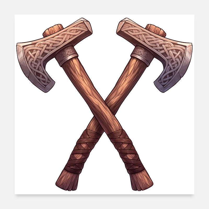 Haches Viking Poster 60 x 60 cm