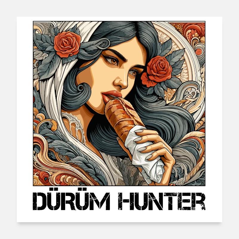 Dürüm Jäger Kebab Geschenk Poster 60x60 cm