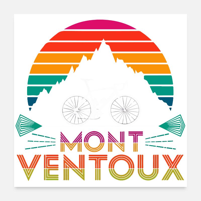 Montée du Mont Ventoux à vélo Poster 60 x 60 cm