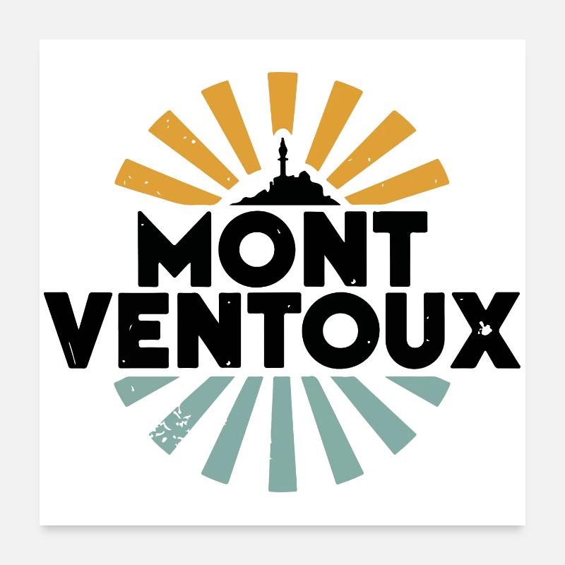 Mont Ventoux Retro Cyclisme Poster 60 x 60 cm