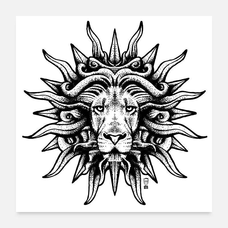 Lion Soleil Poster 60 x 60 cm