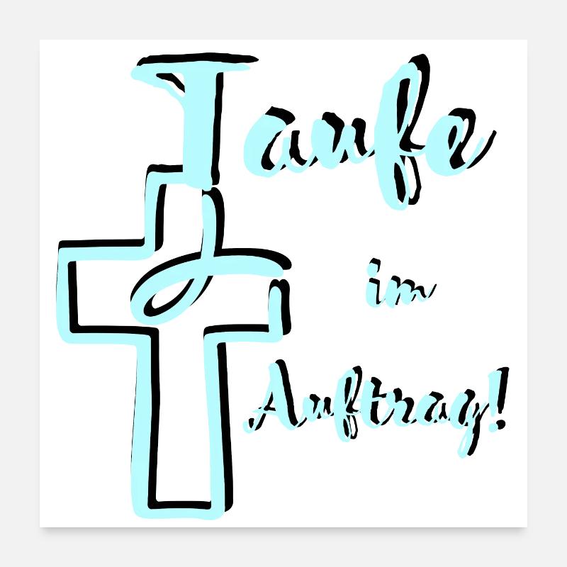 Baptême de la part de Kontrast Fish plonge dans la croix Poster 60 x 60 cm