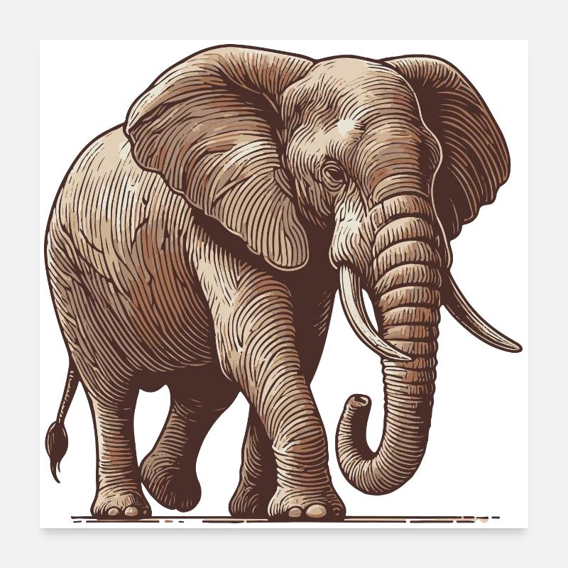 Elefant Poster 60x60 cm