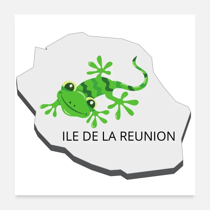 Grenouille tropicale Réunion Poster 60 x 60 cm