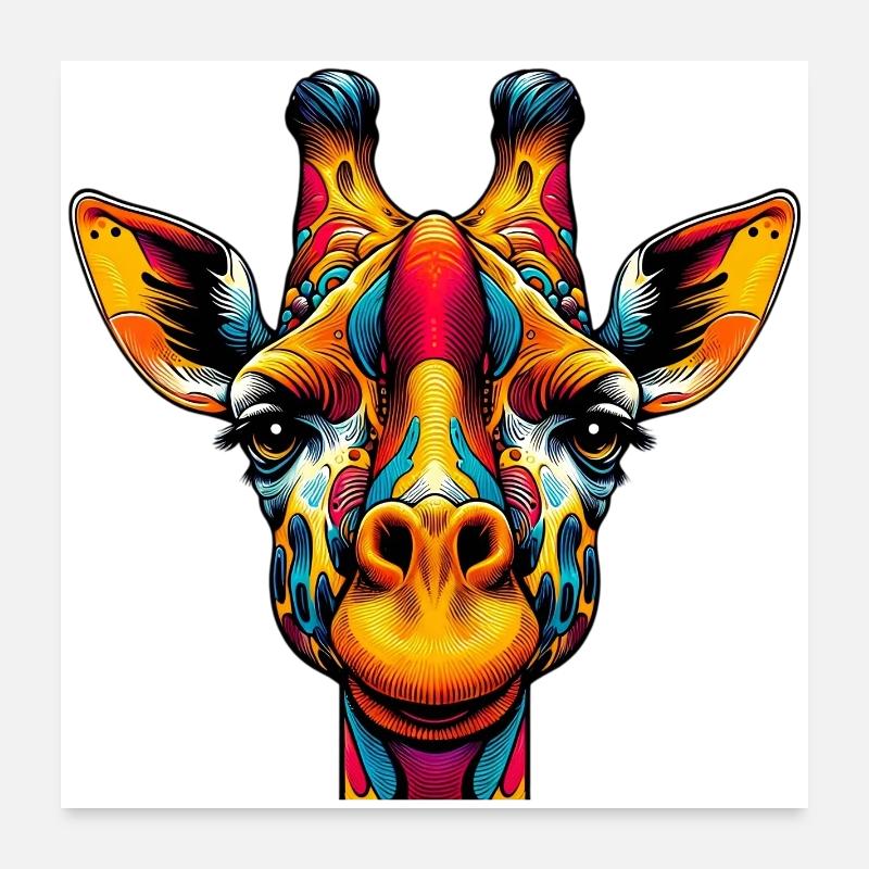 Giraffe Poster 60x60 cm