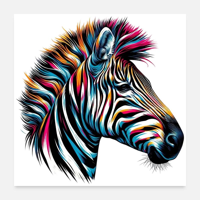 Zèbre Poster 60 x 60 cm