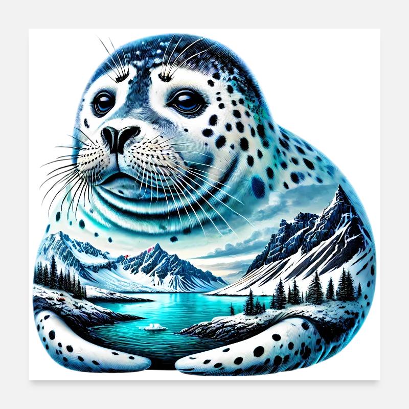 Phoque Poster 60 x 60 cm