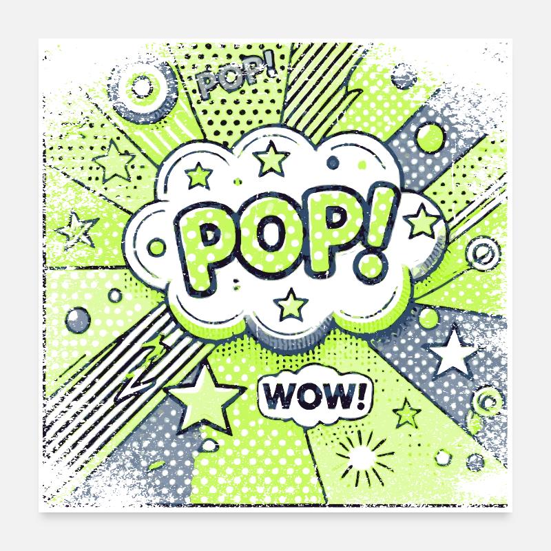 Pop Art GREEN  Poster 60x60 cm