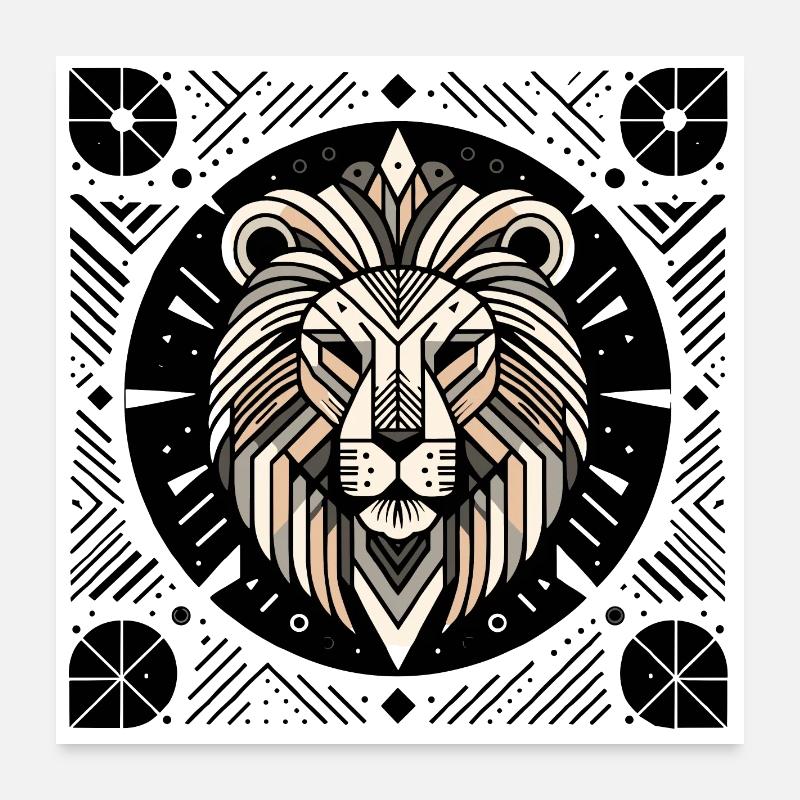 Abstract Tier Löwe 1 Poster 60x60 cm