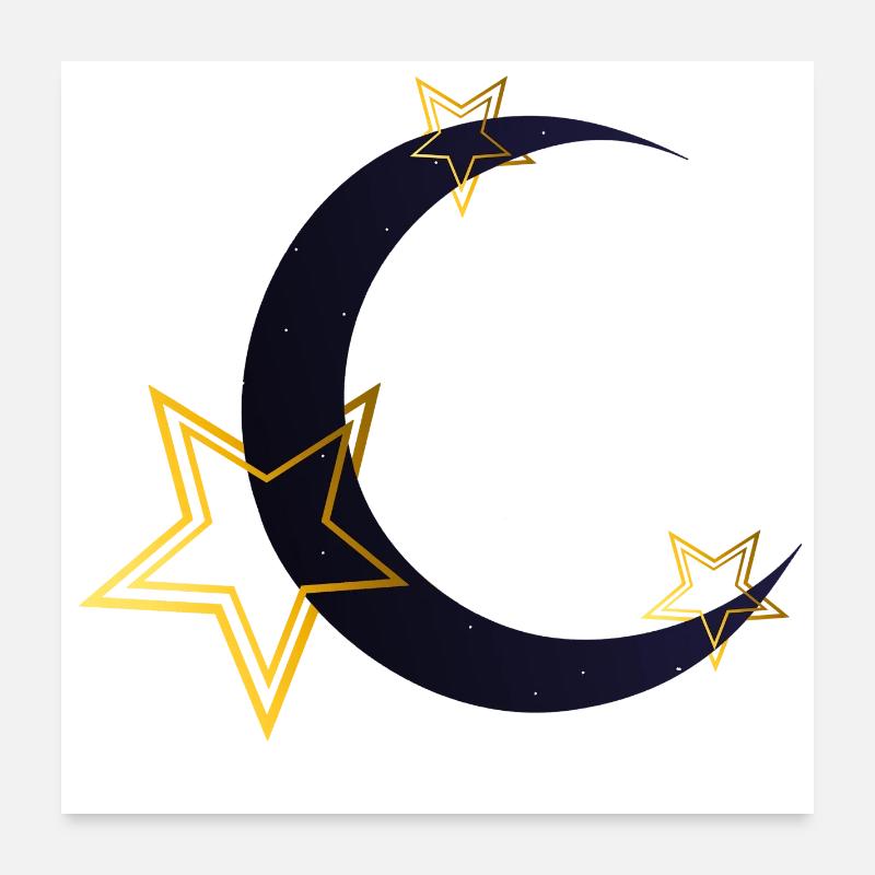 Sternenmuster, coole tees, Mondsichel Poster 60x60 cm