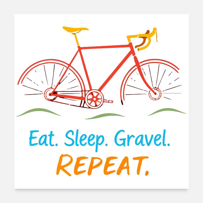Manger dormir gravier répéter Poster 60 x 60 cm