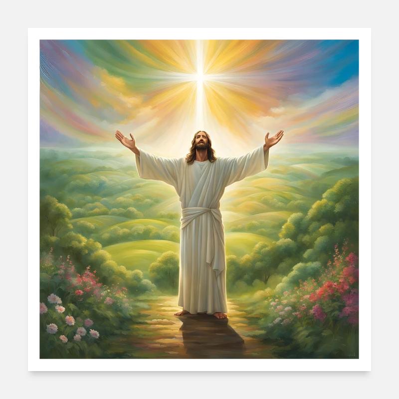 Jesus, Catholic Jesus Christ Poster 24" x 24" (60x60 cm)