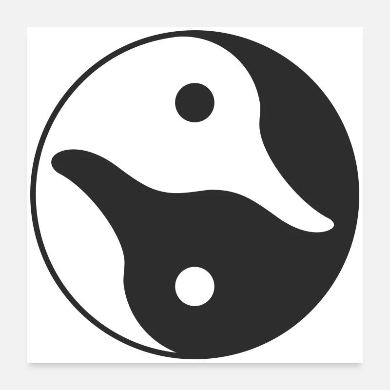 Canard Yin Yang Poster 60 x 60 cm