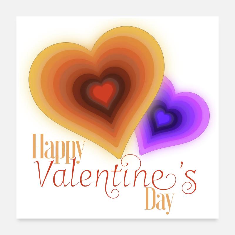 Saint Valentin - Coeurs Groovy Flash Poster 60 x 60 cm