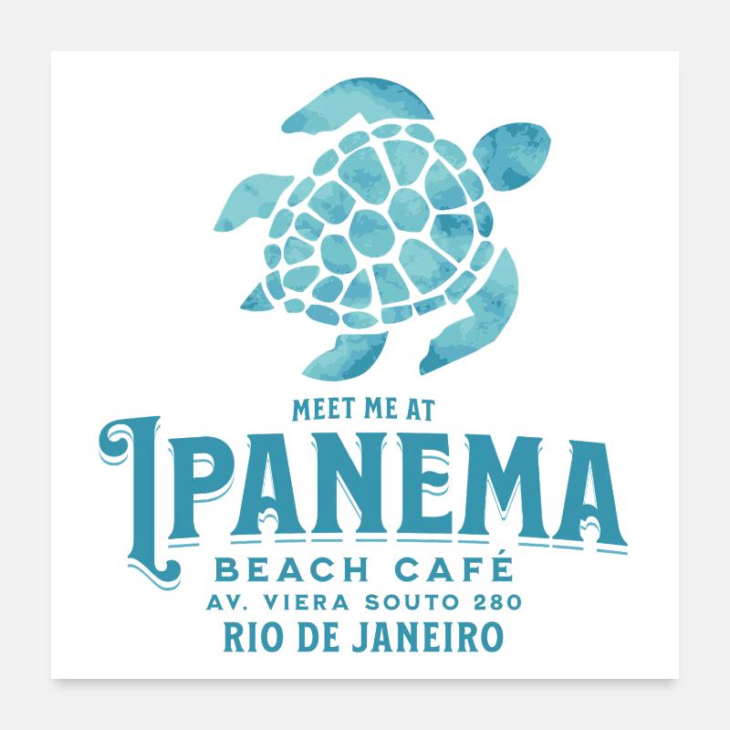 Treffen Sie mich im Ipanema Beach Café Poster 60x60 cm