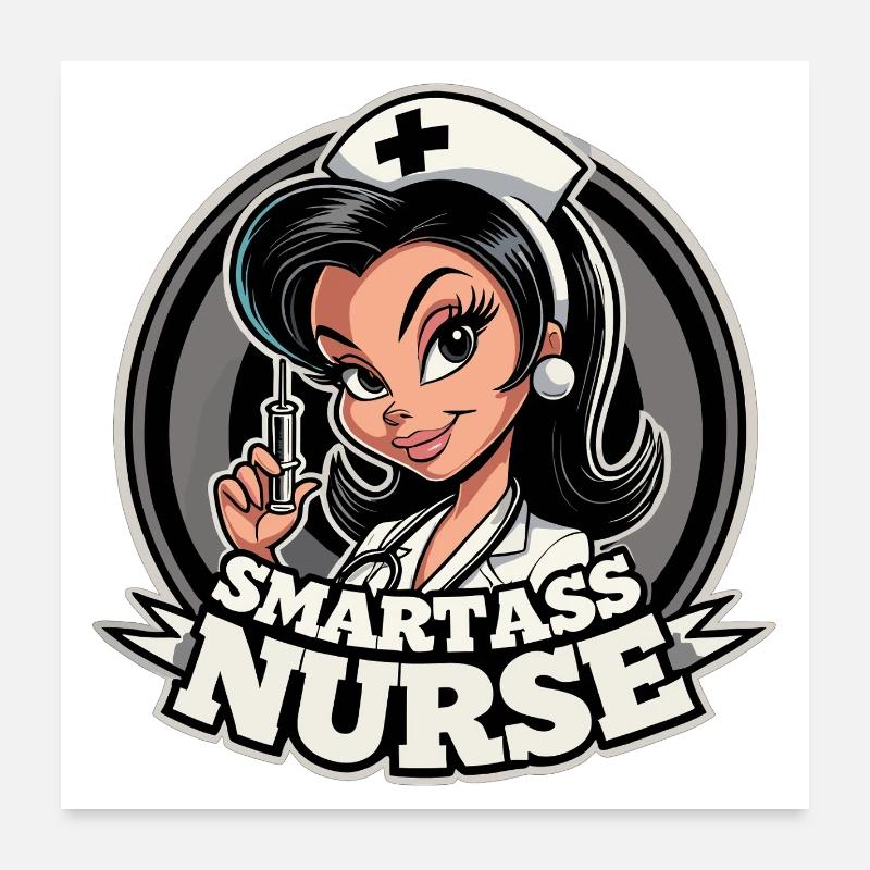 Klugscheißer Krankenschwester witzig Geschenk - Poster 60x60 cm - Weiß