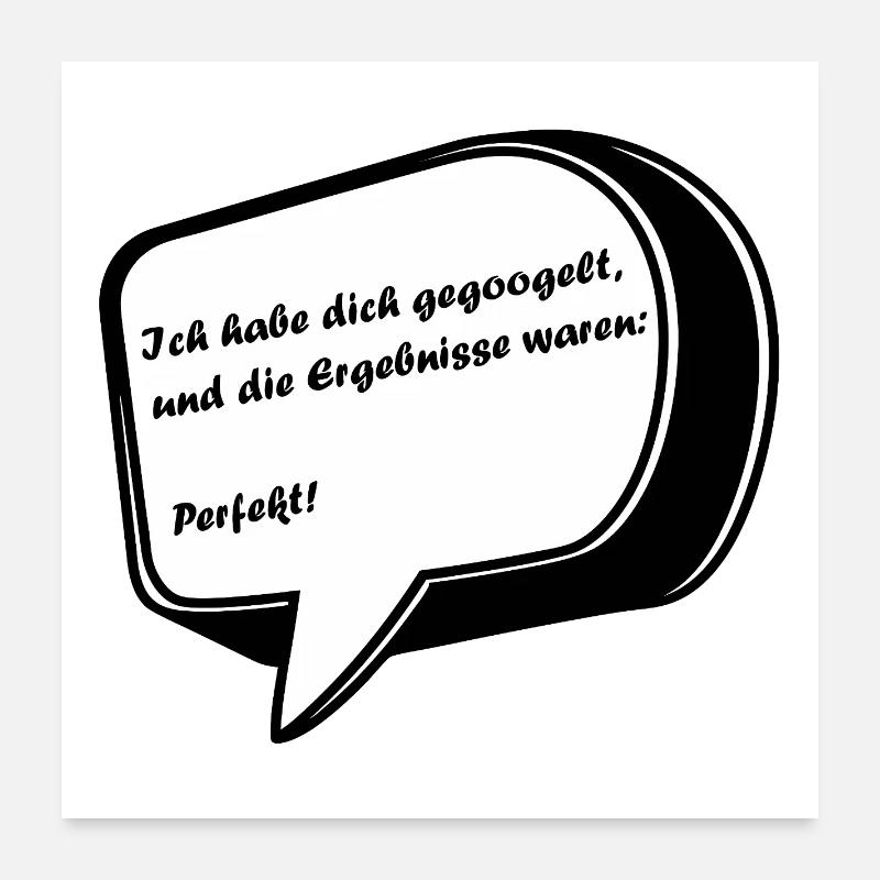Valentinstag Spruch in einer Sprechblase - Poster 60x60 cm - Weiß