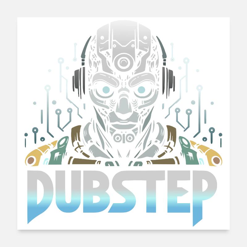 dubstep cyborg - Poster 60 x 60 cm - blanc
