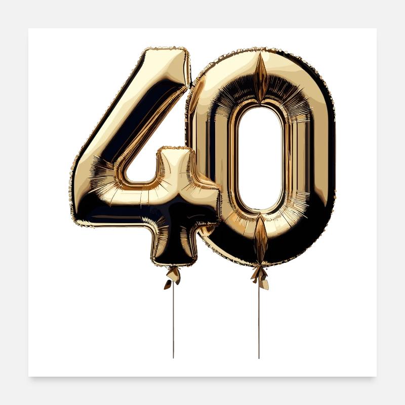 40 ans de ballon d’or feuille de ballon cadeau Poster 60 x 60 cm