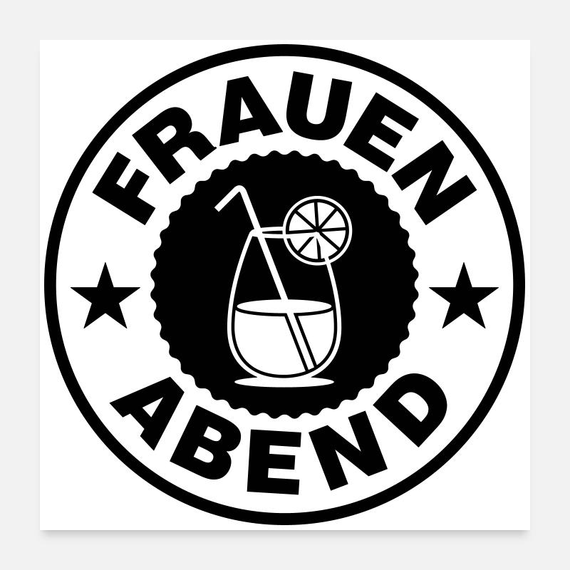 Frauen Abend Cocktail Poster 60x60 cm