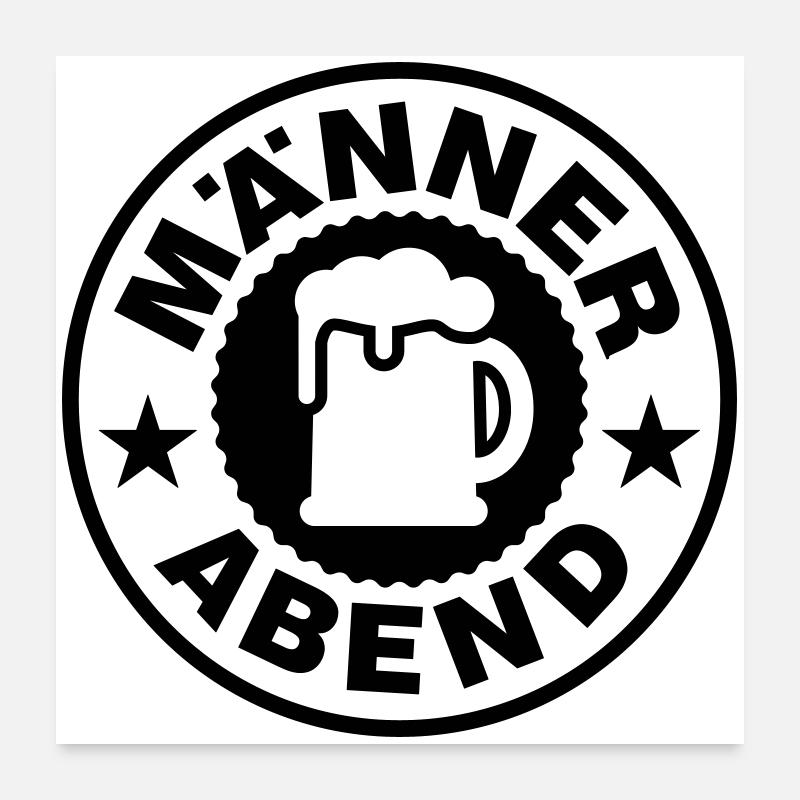 Männer Abend Bier Poster 60x60 cm