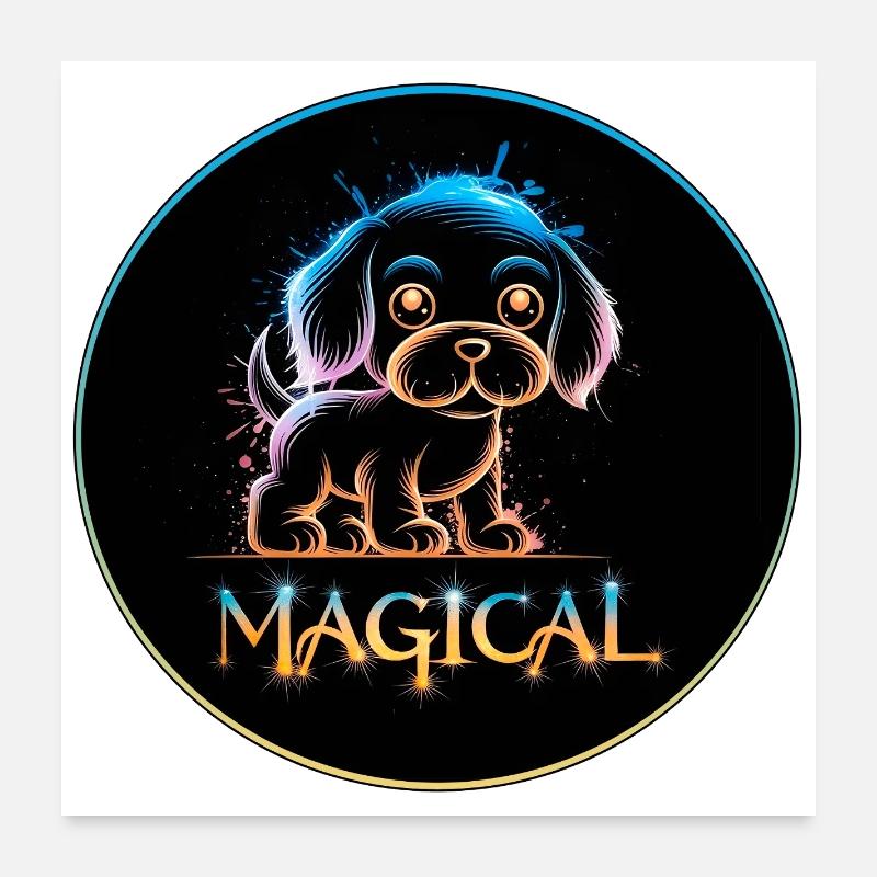 Chiot Magique Poster 60 x 60 cm