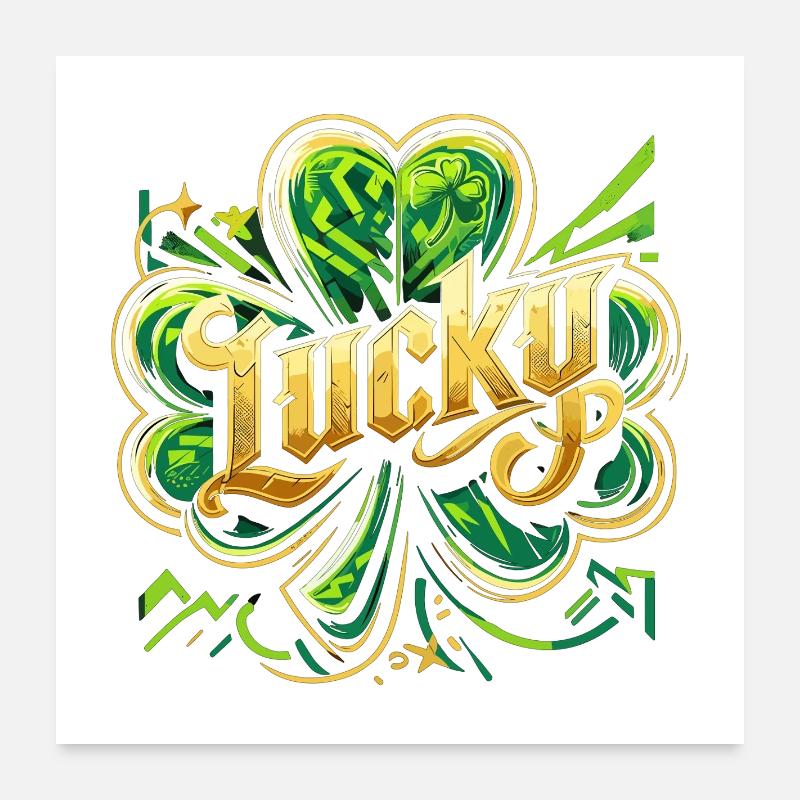 Trèfle de la Saint-Patrick Happy Gift Poster 60 x 60 cm