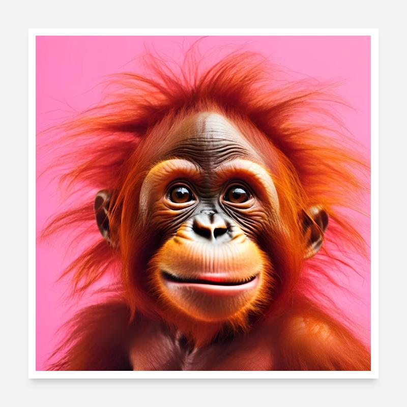 orangutan, primate, monkey Poster 24" x 24" (60x60 cm)
