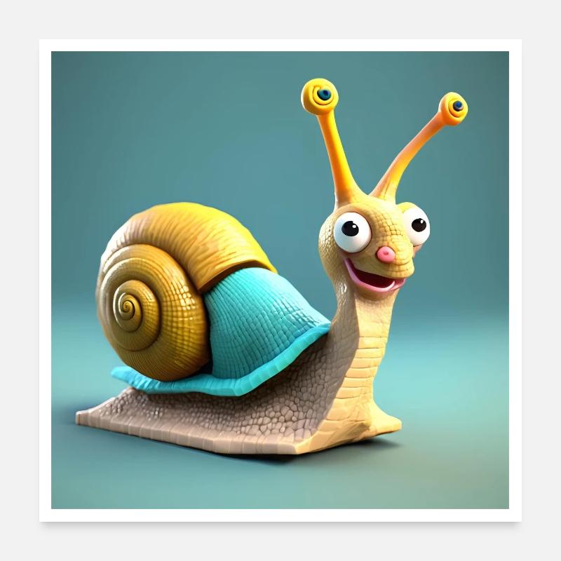 snail, slug, shell Poster 24" x 24" (60x60 cm)