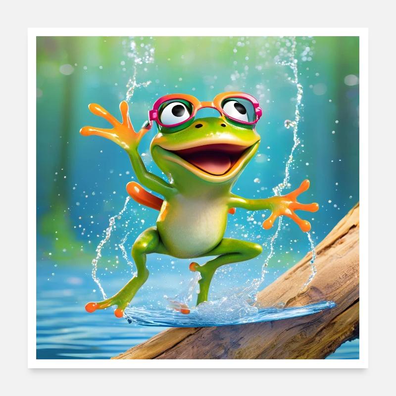 grenouille, batracien, rainette Poster 60 x 60 cm
