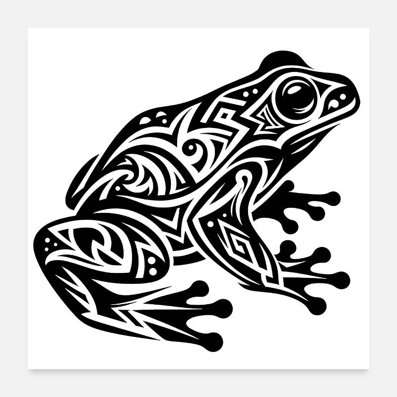 tatouage de grenouille Poster 60 x 60 cm